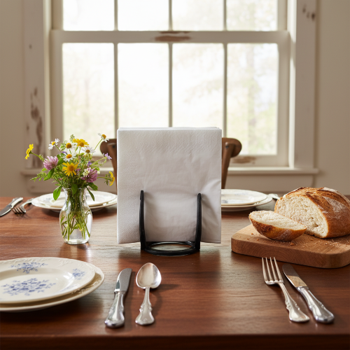 Handgjord servetthållare i metall med stilren design